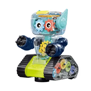 金明儿童阀杆塑料玩具手臂软子弹射击万向轮移动灯机器人玩具
