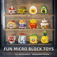 Micro blocs de construction en plastique pour enfants jouet Mini bloc de Style gâteau construisant des ensembles de figurines de briques de lait de pain d'avocat de Hambourg