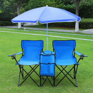 كرسي محمول للتخييم في مقعد مزدوج للشواء مع مظلة - Product Image 3