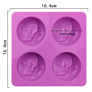 3D Moon Face Silicone <b>Cake</b> <b>Mold</b> DIY Chocolate Mousse Baking <b>Mold</b> Food Grade Silicone Dessert Reusable <b>Mold</b> - Product Image 2