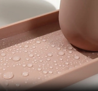 Décoration d'intérieur, ensemble de salle de bain en plastique de luxe 6 pièces avec rideau de douche, accessoires de salle de bain, accessoires pour la maison