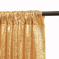 Rideau de fond floral simple à sequins dorés, panneaux 4ftx10ft, pour mariage et fête
