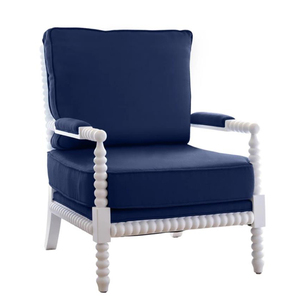 Wooden Single Sofa Linen Living Room Furniture Lounge <strong>Spindle</strong> Upholstered Arm <strong>Chair</strong> - Product Image 2