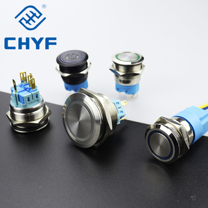 블랙 스테인레스 스틸 푸시 버튼 스위치 12/16/19mm 잠금 등 LED <span class=keywords><strong>12V</strong></span> 20A 순간 래칭 최대 전류 3A 최대 전압 220V - Product Image 3