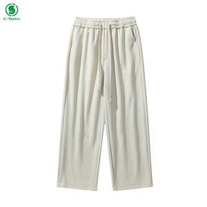 Pantaloni da Uomo Personalizzati con Coulisse Pantaloni della Tuta Larghi a Gamba Dritta Pantaloni Casual da Uomo - Product Image 2