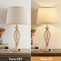 Lampes de chevet modernes beiges avec ports USB C+A, LED écologiques, pour chambre à coucher, salon, lecture, table de chevet, ampoules incluses