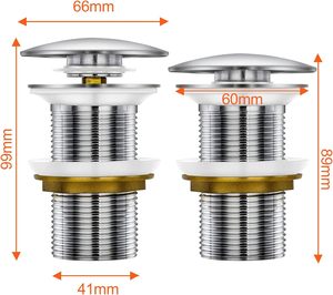 Válvula de drenaje para <span class=keywords><strong>lavabo</strong></span> de acero inoxidable Anti-obstrucción Click Pop up - Product Image 2