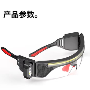 Lampe frontale LED rechargeable par USB avec capteur de mouvement et lunettes de sécurité, lumière de travail multi-modes mains libres pour atelier et extérieur - Product Image 1