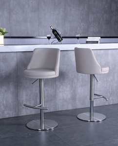 Tabouret de bar d'hôtel moderne avec fonction de levage et de rotation, <span class=keywords><strong>chaise</strong></span> de luxe en acier inoxydable avec dossier, comptoir de cuisine - Product Image 4