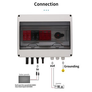 Kotak Kombiner DC XIONGISOLAR 2 Input 1 Output 1000V Tahan Air Luar Ruangan IP65 untuk Perlindungan Petir dan Lonjakan Arus PV Surya - Product Image 4