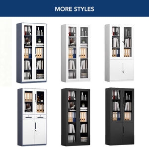 Armadio in Acciaio per Ufficio, Armadietto Metallico per Archiviazione, Armadio in Ferro a 2 Ante con 4 Ripiani Regolabili - Product Image 4