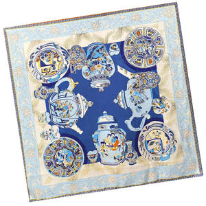 Sciarpa da <span class=keywords><strong>Donna</strong></span> in Seta 100% Vera, Lussuosa e alla Moda, con Stampa Leopardata e a Righe, Personalizzabile OEM di Alta Qualità - Product Image 1