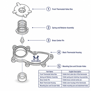 เทอร์โมสตัทน้ำหล่อเย็นเครื่องยนต์ MANER รุ่น 06E121111AL 06E121111AD สำหรับ Audi A4 A5 A6 A7 A8 Q5 Q7 เครื่องยนต์ 3.0T อะไหล่ทดแทนระบบระบายความร้อน - Product Image 5