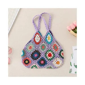 Factory Price Manufacturer Supplier One Shoulder Bag Diy Knitting Flower Hand-Knitted Handbag