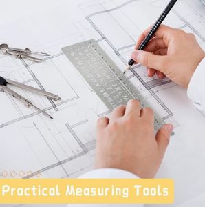 Pochoir évidé en acier inoxydable 304 - Règle de traçage multifonctionnelle pour étudiants, idéale pour le graffiti et la peinture - Product Image 3
