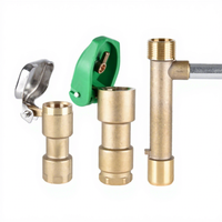 Robinet de remplissage rapide en laiton pour jardin, distributeur d'eau paysager, tige de robinet en cuivre à insertion au sol de 6 mm, robinet à clé pour pelouse de 1 pouce