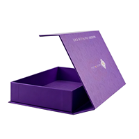 Boîte cadeau de luxe premium violette magnétique avec intérieur en éponge, écologique, pour parfums, bijoux, cosmétiques, impression de logo personnalisée, couvercle rabattable rigide