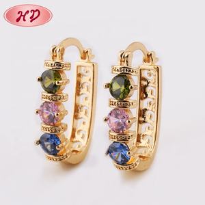 الصين الصانع الأزياء <span class=keywords><strong>1</strong></span> جرام القرط 18K الذهب والمجوهرات - Product Image 3