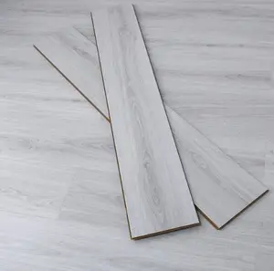 Lantai Lamin kayu kualitas tinggi 12mm Super putih dan hitam lantai laminasi kilau tinggi
