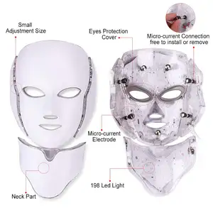 7 Colors LED Mask Face Neck Photon LED Light Therapy For Skin Rejuvenation Collagen Wrinkle Facial Skin Care