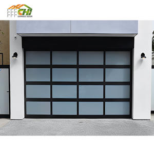 CHI meilleure vente <span class=keywords><strong>moins</strong></span> <span class=keywords><strong>cher</strong></span> USA 16x7 16x8 9x7 9x8 aluminium pleine vue verre <span class=keywords><strong>porte</strong></span> <span class=keywords><strong>de</strong></span> <span class=keywords><strong>garage</strong></span> sans cadre noir verre feuilleté pour Villa - Product Image 5