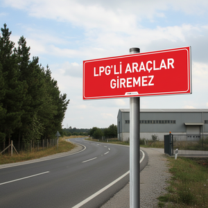 ป้ายอลูมิเนียมสำหรับติดตั้งภายนอก 'ห้ามใช้ยานพาหนะที่ใช้แก๊ส LPG' - Product Image 3
