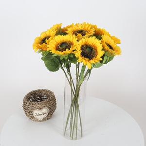 <b>Artificial</b> Sunflower Single <b>Stem</b> Silk Flower High Simulation Decorative Ornament For Home Office Wedding Photography Props - Product Image 2