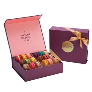 Cookie Paper Magnetic Gift Box Packaging Macaron Box Factory Custom Luxury Biscuit Gift Food Macaron Packaging Sweet Rigid Boxes