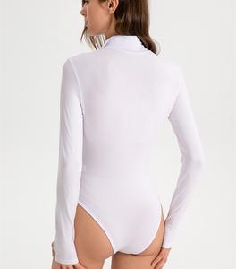 Monos personalizados de talla grande para mujer, <span class=keywords><strong>mono</strong></span> ajustado Sexy con <span class=keywords><strong>escote</strong></span> y cremallera, manga larga, capa inferior, <span class=keywords><strong>mono</strong></span> ajustado para mujer - Product Image 3