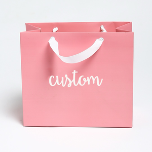 Bolsas de Papel Rosa Personalizadas Premium para Compras, Impresión de Logotipo Personalizada, Bolsa de Papel de Regalo de Lujo con Relieve y Asa de Cinta - Product Image 2