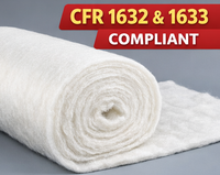 Ouate en viscose ignifuge - Conforme aux normes CFR 1632 et CFR 1633, rembourrage ignifuge pour matelas