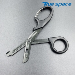 간호사 및 실외 사용을위한 플라스틱 손잡이가있는 실용적인 스테인레스 스틸 구조 가위 의료 응급 처치 상처 거즈 가위 - Product Image 2