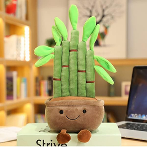 ตุ๊กตาไม้ไผ่น่ารักใส่กระถางชุดของเล่นการ์ตูนพืชยิ้มตุ๊กตายัดไส้ด้วยขาแขวนสำหรับตกแต่ง - Product Image 3