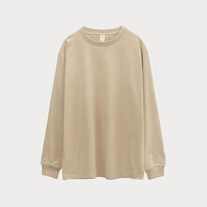 High Quality Wholesale Blank Pullover Tees Custom Logo 230Gsm Cotton Streetwear <b>Drop</b> Shoulder Long Sleeve Fashion - Product Image 3