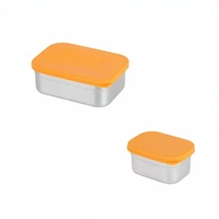Boîte à lunch carrée hermétique en acier inoxydable 304 Yolecen, couvercle en silicone de qualité alimentaire, récipient de conservation des aliments pour adultes de 230 ml/720 ml