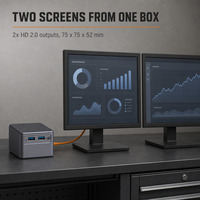 Mini PC industriel Intel N5105 N6005, double affichage HD, LAN 2.5G, 4x USB3.0, M.2 2242, mémoire LPDDR4x intégrée, 75x75x52mm