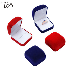 Flocking Jewelry gift Box Velvet Ring Earrings Necklace Pendant Jewellery Packaging Wedding Storage Box