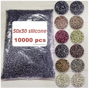 silicone micro beads for hair extensions 5*3mm micro beads for i tip hair extensions 10000pcs per bag