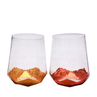 Lunettes à Whisky colorées dorées, Design Unique en diamant, fait à la main, nouveau Design, gobelet, 1 pièce