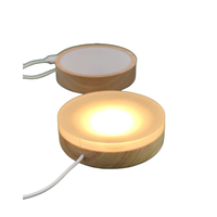 Yuanwen – support en bois LED, lampe d'affichage, tasse solide, bouteille en verre, cadre en cristal, lampe ronde de 100mm, vente en gros