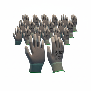 ถุงมือนิรภัย Tis PU เคลือบด้วยปลายนิ้วชุดสองมือสีผสมแพ็คละ10ชิ้น - Product Image 1