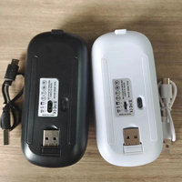 RGB mouse LED tanpa kabel, tetikus Model ganda Bluetooth dapat diisi ulang, Mouse nirkabel