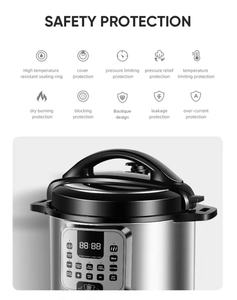 Cuisinière électrique à pression en acier inoxydable 5L/6L avec 12 fonctions multifonctions et commande tactile, paramètres programmables pour OEM/ODM - Product Image 2