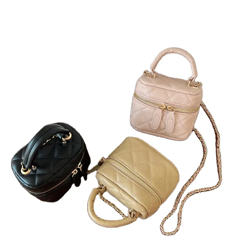 Tas tangan wanita, tas rantai belah ketupat Mini serbaguna tunggal lipstik tas tangan kecil untuk sehari-hari