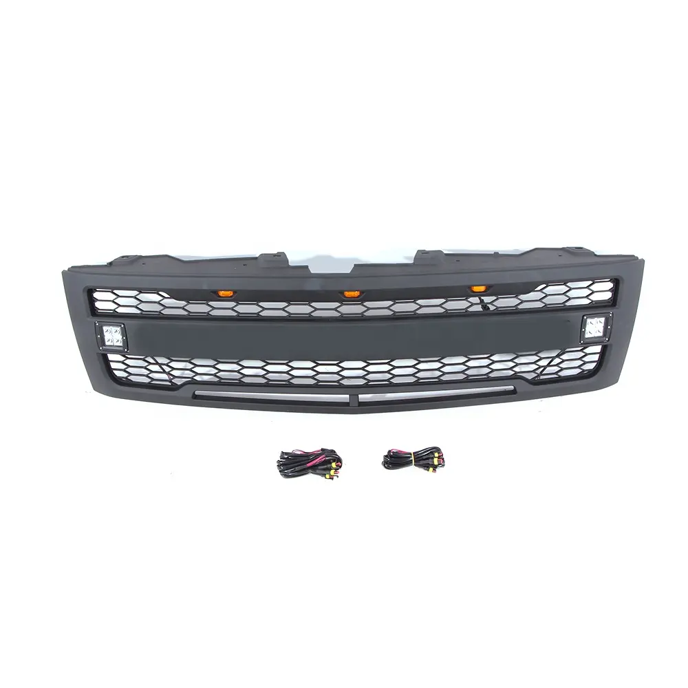 Calandre avant en abs pour camion de ramassage, 4x4, grille avant pour voiture avec phares latéraux adapté pour argent 2007 — 2013