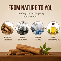 Huile Essentielle de Bois de Santal 100% Pure Biologique en Vrac, Issu de la Corte, pour Massage Corporel, Nourrissante pour la Peau, Éclaircissante, Douceur Olfactive