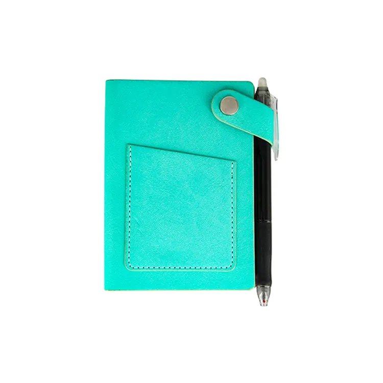 Agenda intelligent réutilisable à fermeture magnétique, mini housse personnalisée, en PU, pour ordinateur portable, non miroir, avec stylo effaçable de poche