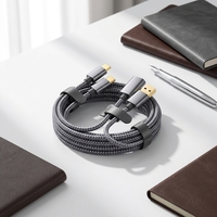 JSAUX 2Pack Kabel Ekstensi USB 3.0 (Tipe A Male ke Female) Konduktor Tembaga Murni Berlapis Nilon untuk Printer Kamera Ponsel - Abu-abu