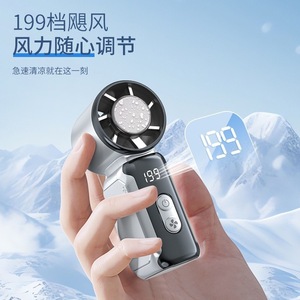 <b>Mini</b> Ice-Cooling Handheld <b>Fan</b> Digital Display <b>USB</b> Rechargeable Portable High-Speed Bladeless <b>Fan</b> For Outdoor Use - Product Image 1