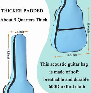 Échantillon gratuit, housse de guitare imperméable avec bandoulière réglable, housse de guitare folk classique imprimable - Product Image 5